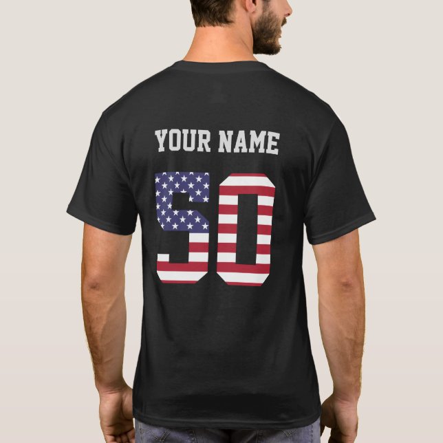 United States Number 50 Personalised  T-Shirt (Back)