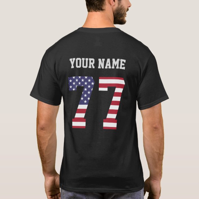 United States Number 77 Personalised  T-Shirt (Back)