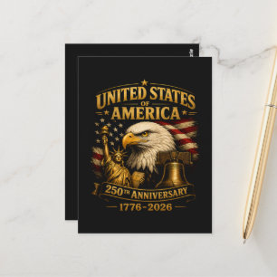 United States of America 250th Anniversary Eagle Postcard
