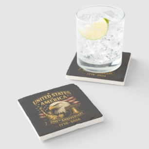 United States of America 250th Anniversary Eagle Stone Coaster