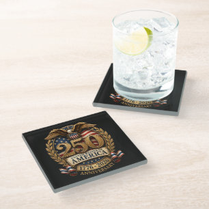 United States of America 250th Anniversary Glass Coaster
