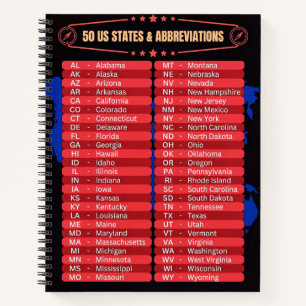 United States of America - 50 States List Spiral Notebook