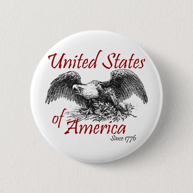 United States of America 6 Cm Round Badge (Front)