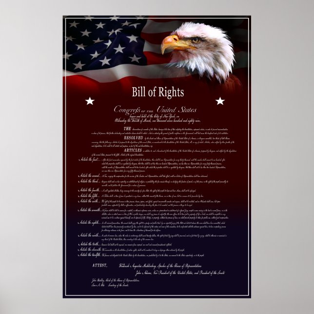 United States of America BILL of Rights Poster (Front)