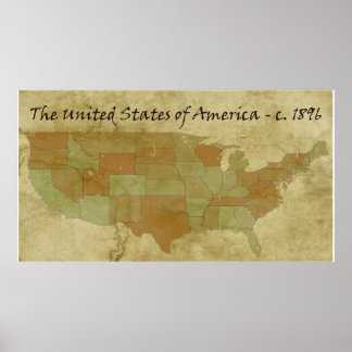 United States of America - circa 1896 Poster