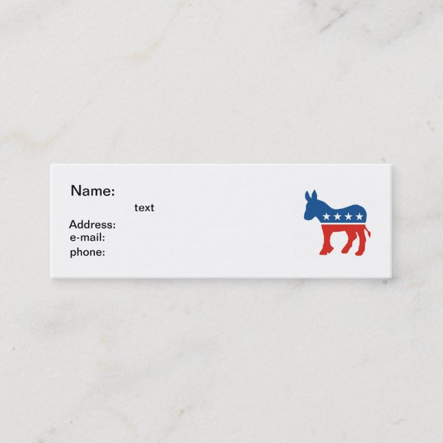united states of america democrat party donkey usa mini business card (Front)