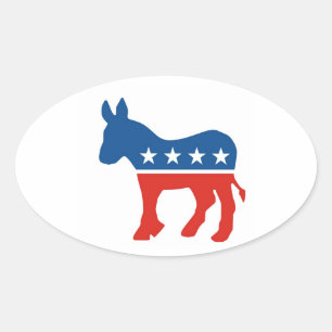 united states of america democrat party donkey usa oval sticker