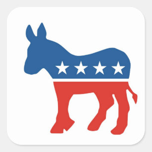 united states of america democrat party donkey usa square sticker