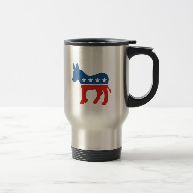 united states of america democrat party donkey usa travel mug (Right)