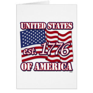 United States Of America est 1776 with USA Flag