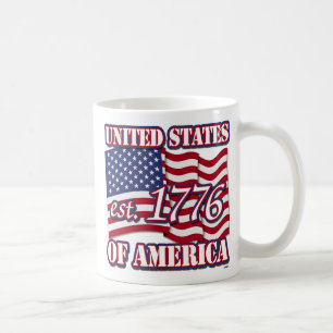United States Of America est 1776 with USA Flag Coffee Mug