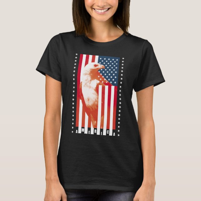 United States Of America Flag and eagle T-Shirt (Front)