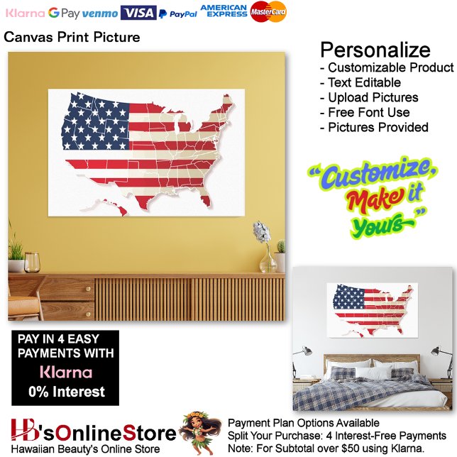 United States of America Flag Canvas Print Picture (United States of America Flag Canvas Print Picture 5.)
