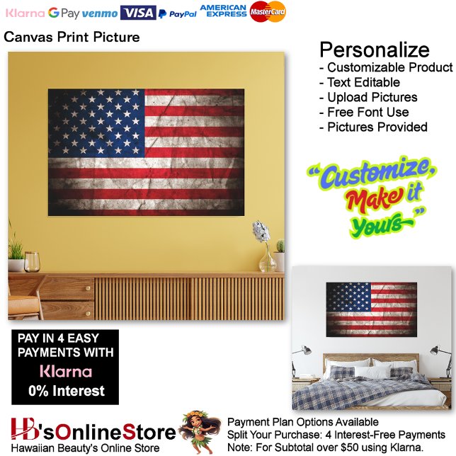 United States of America Flag Canvas Print Picture (United States of America Flag Canvas Print Picture 1.)