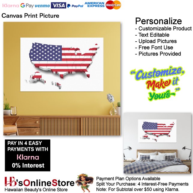 United States of America Flag Canvas Print Picture (United States of America Flag Canvas Print Picture 8.)