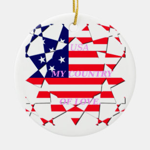 United States of America Flag  Ceramic Tree Decoration