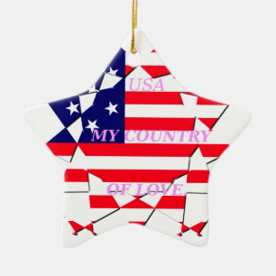 United States of America Flag  Ceramic Tree Decoration