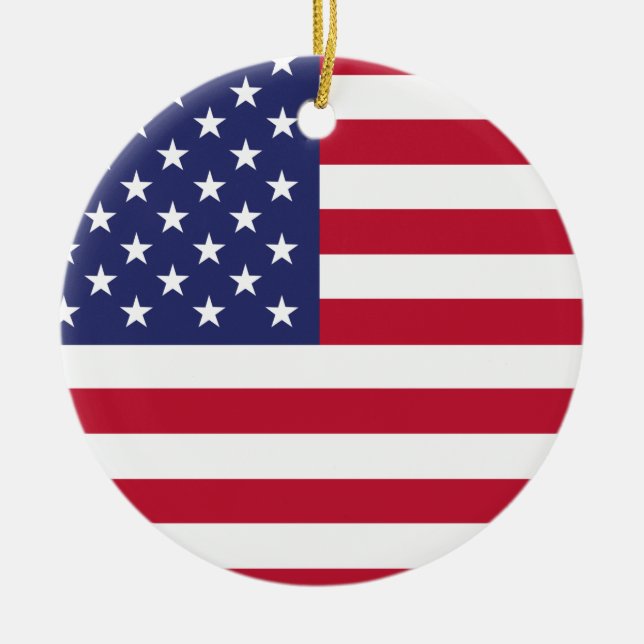 United States of America Flag Ceramic Tree Decoration (Front)