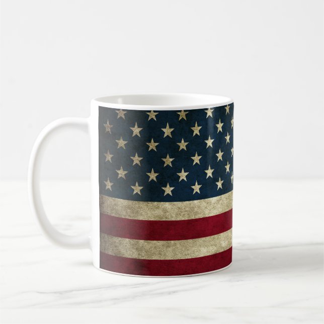 United States of America flag Face Mask Coffee Mug (Left)