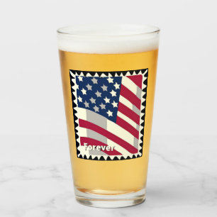 UNITED STATES OF AMERICA FLAG FOREVER STAMP GLASS