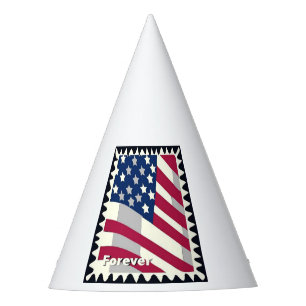 UNITED STATES OF AMERICA FLAG FOREVER STAMP PARTY HAT
