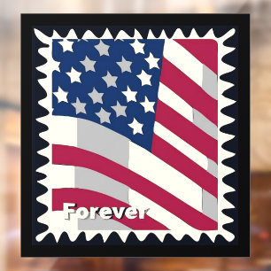 UNITED STATES OF AMERICA FLAG FOREVER STAMP WINDOW CLING