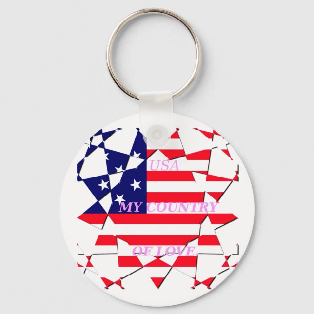 United States of America Flag  Key Ring (Front)