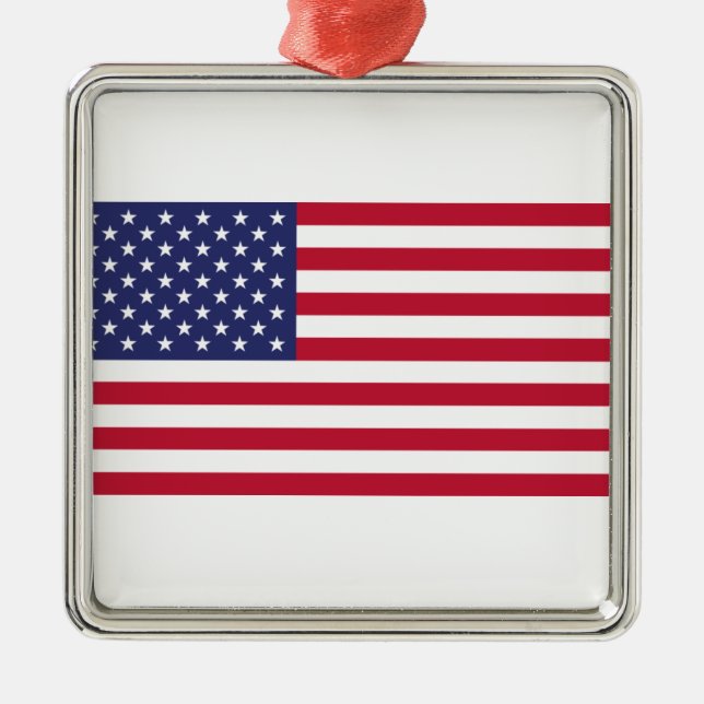 United States of America Flag Metal Tree Decoration (Front)