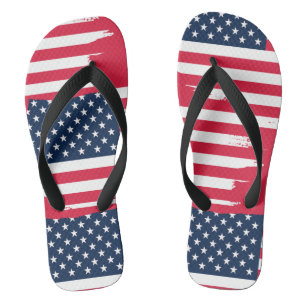 United States of America Flag old grunge Flip Flops