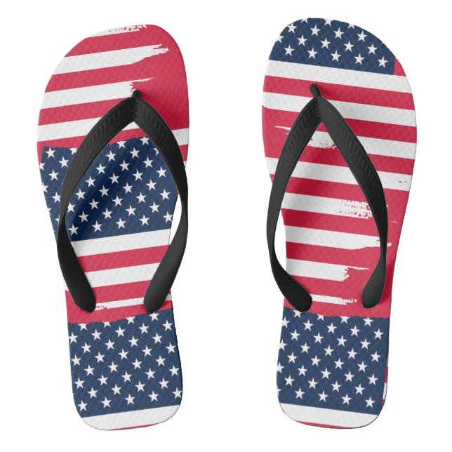United States of America Flag old grunge Flip Flops (Footbed)