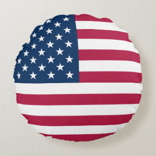 United States of America flag patriotic Round Cushion