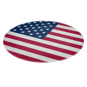 United States of America flag patriotic round Cutting Board