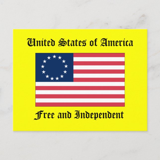 United States of America Free and Independant Postcard (Front)