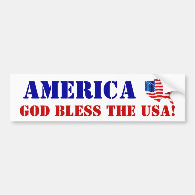 United States of America GOD BLESS THE USA! Flag Bumper Sticker (Front)
