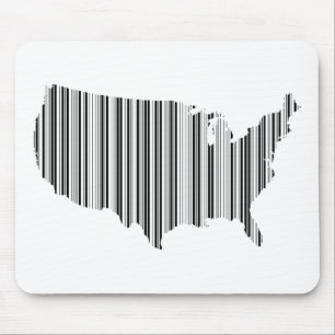 United States of America in Bar Code Mouse Mat