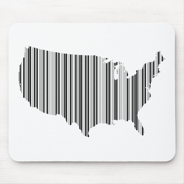 United States of America in Bar Code Mouse Mat (Front)