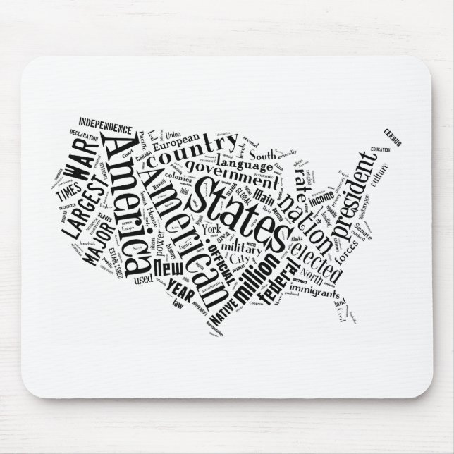 United States of America in Tagxedo Mouse Mat (Front)