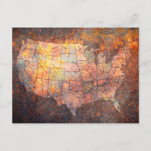 United States of America Map Postcard