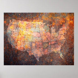 United States of America Map Poster