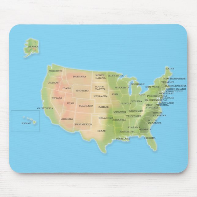 United States Of America Mouse Mat (Front)