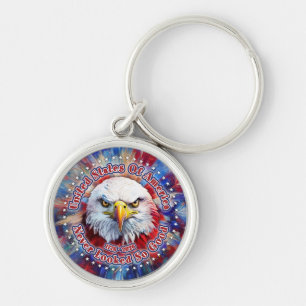 United States Of America Never Red Eagle Fireworks Key Ring