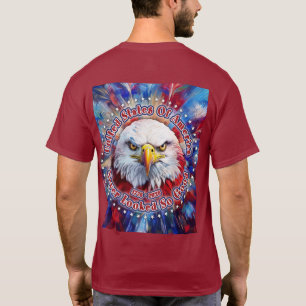 United States Of America Never Red Eagle Fireworks T-Shirt