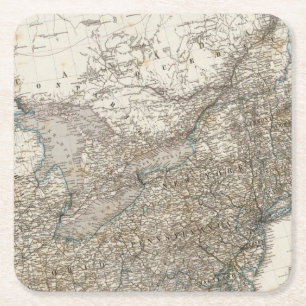 United States of America North east Square Paper Coaster