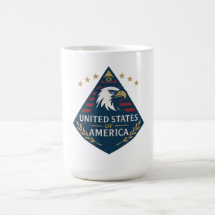 United States of America Pyramid Eagle Emblem Coffee Mug