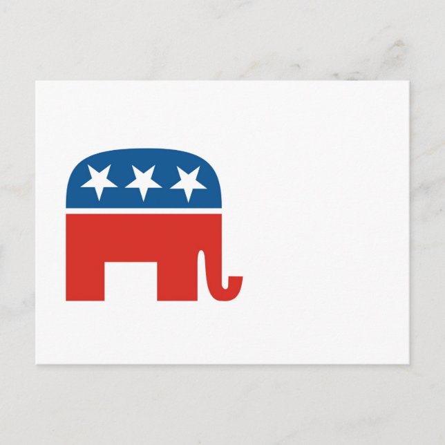 united states of america republican party elephant invitation postcard (Front)
