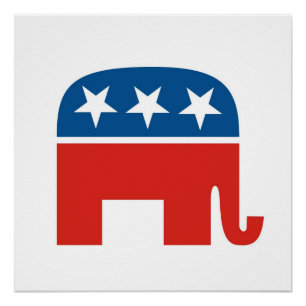 united states of america republican party elephant poster