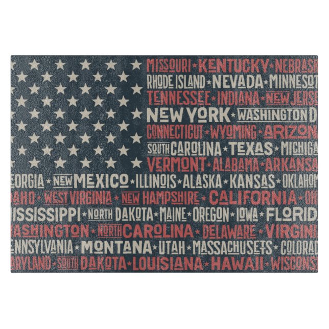 United States Of America |States & Capitals Cutting Board (Front)