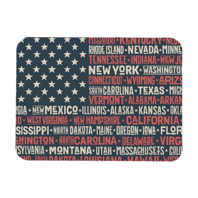 United States Of America |States & Capitals Magnet (Horizontal)