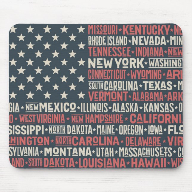 United States Of America |States & Capitals Mouse Mat (Front)