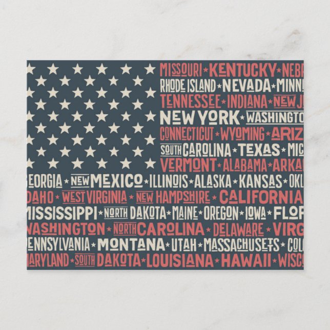 United States Of America |States & Capitals Postcard (Front)
